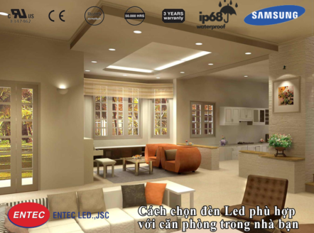 Cách chọn đèn Led phù hợp với không gian nhà