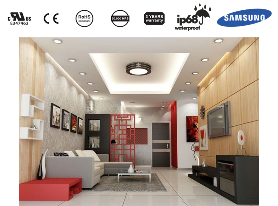 Đèn LED ốp trần cho không gian phòng khách sang trọng đẳng cấp