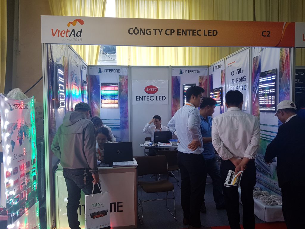 Vào ngày 21 đến ngày 23 tháng 03 năm 2018 vừa qua, Công ty Cổ phần ENTEC LED đã tham dự Triển lãm Quốc tế VietAd Hà Nội 2018 tại Trung tâm Triển lãm Quốc tế I.C.E – 91 Trần Hưng Đạo – Hoàn Kiếm – Hà Nội.