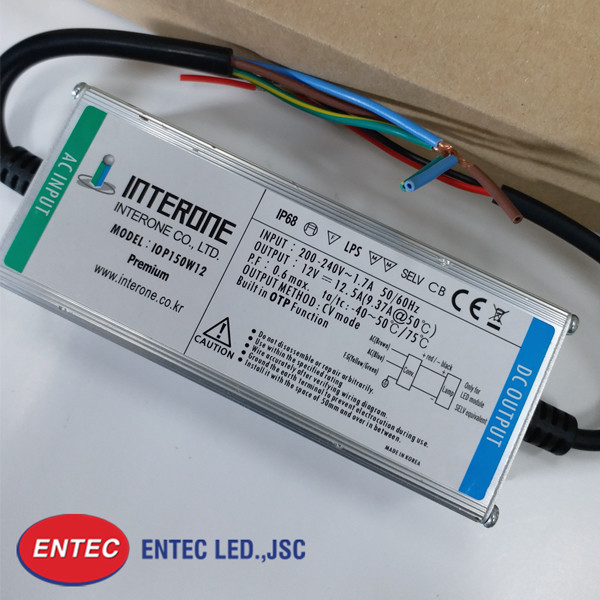 Bộ nguồn LED 150W được sản xuất tại nhà máy của Tập đoàn Interone Hàn Quốc