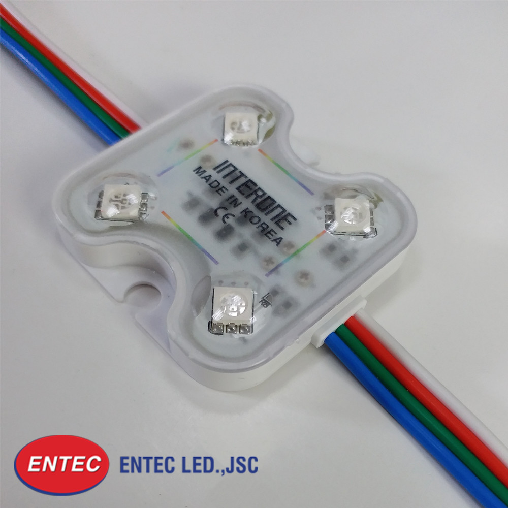 Sản phẩm trang trí module led 4 bóng RBG có len chạy hiệu ứng